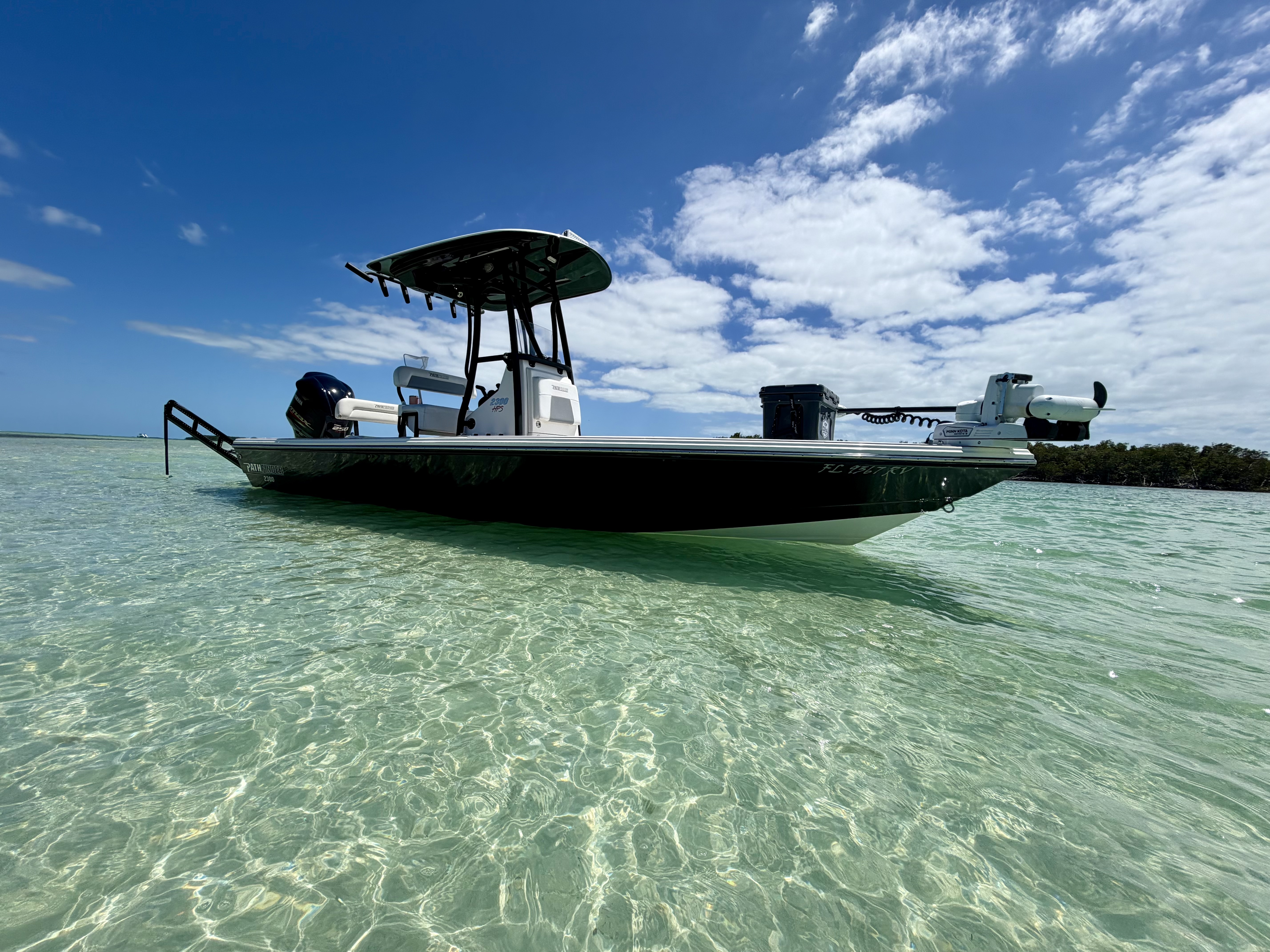Islamorada Coastal Adventures boat on clear Florida Keys water