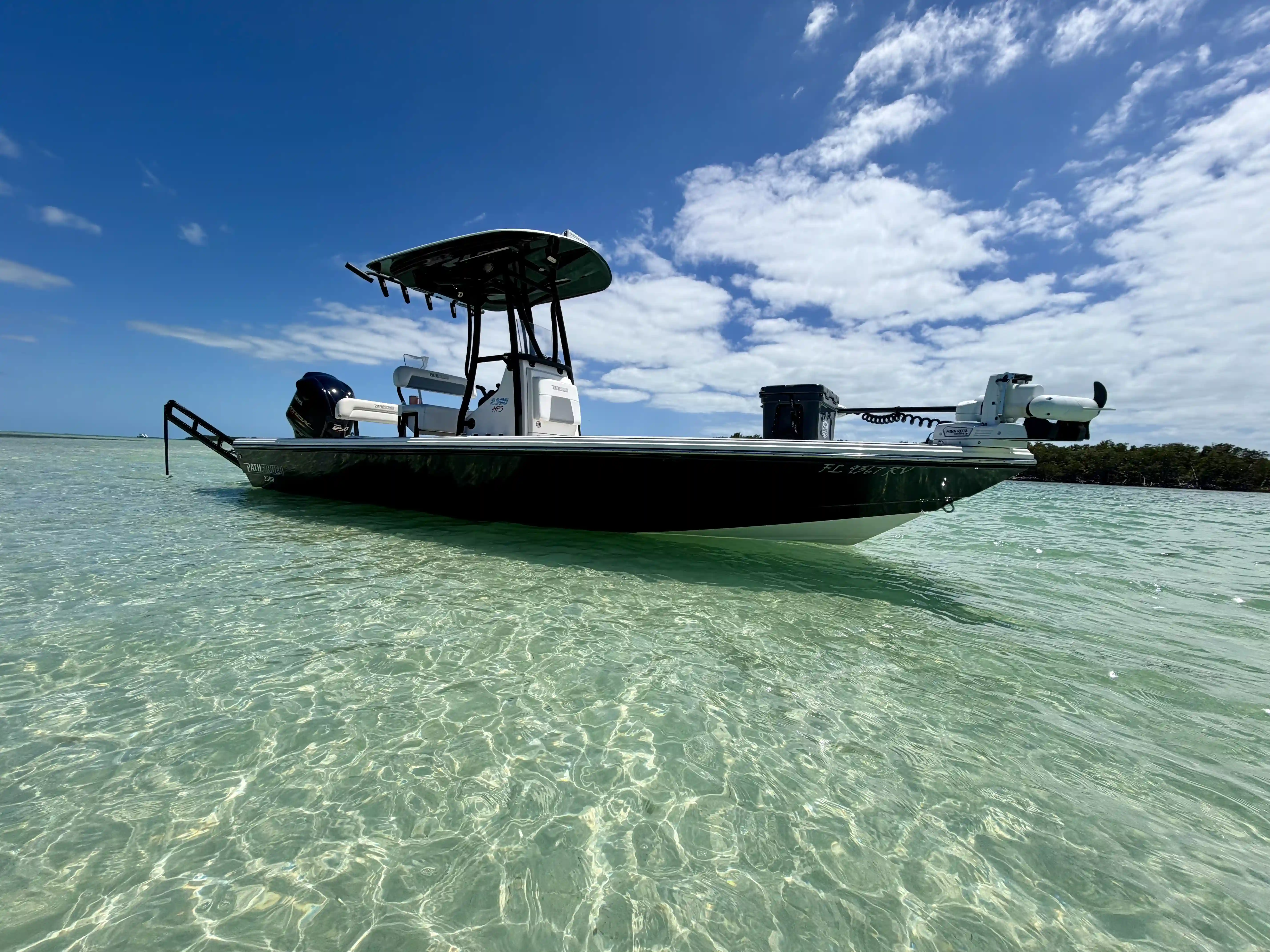 Islamorada Coastal Adventures boat on clear Florida Keys water
